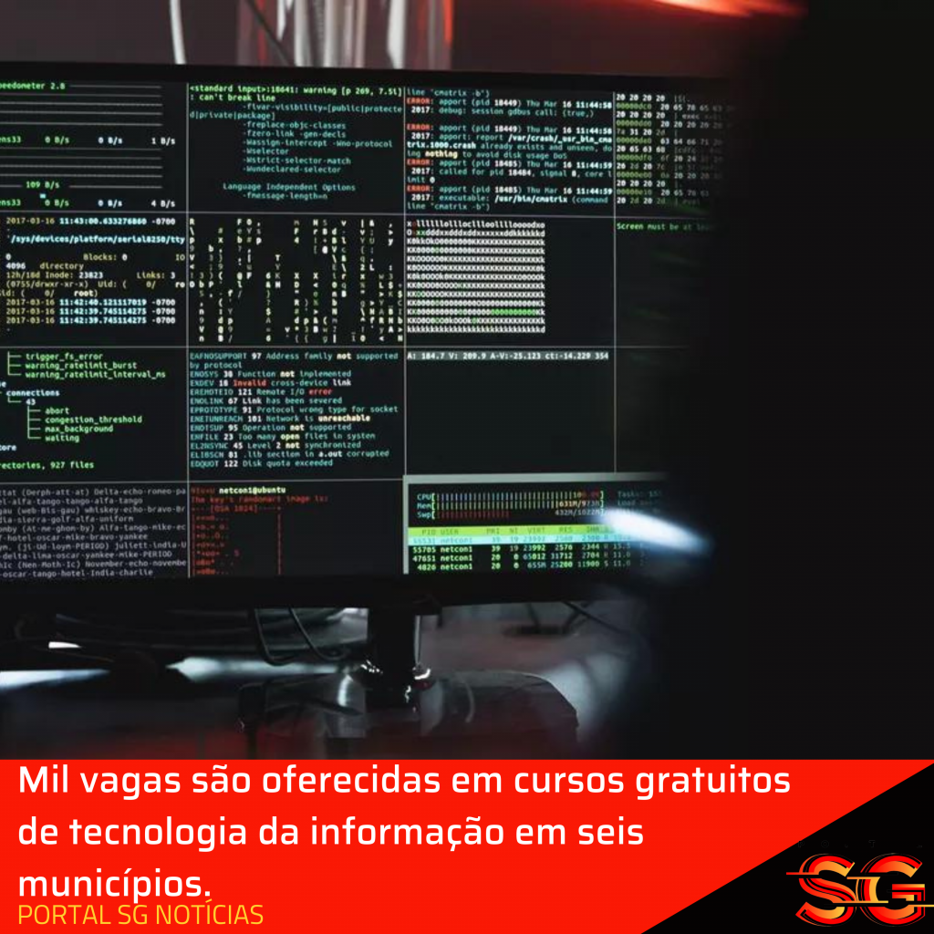 Mil vagas são oferecidas em cursos gratuitos de tecnologia da