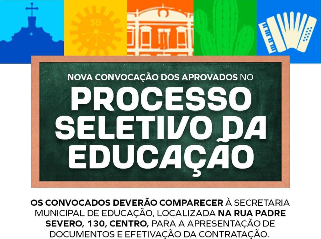 Prefeitura de Senhor do Bonfim convoca aprovados no Processo Seletivo da Educação